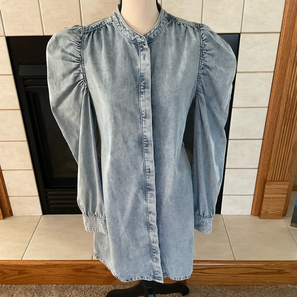 Frame Gillian Long Sleeve Denim Dress, Women’s Sz M
